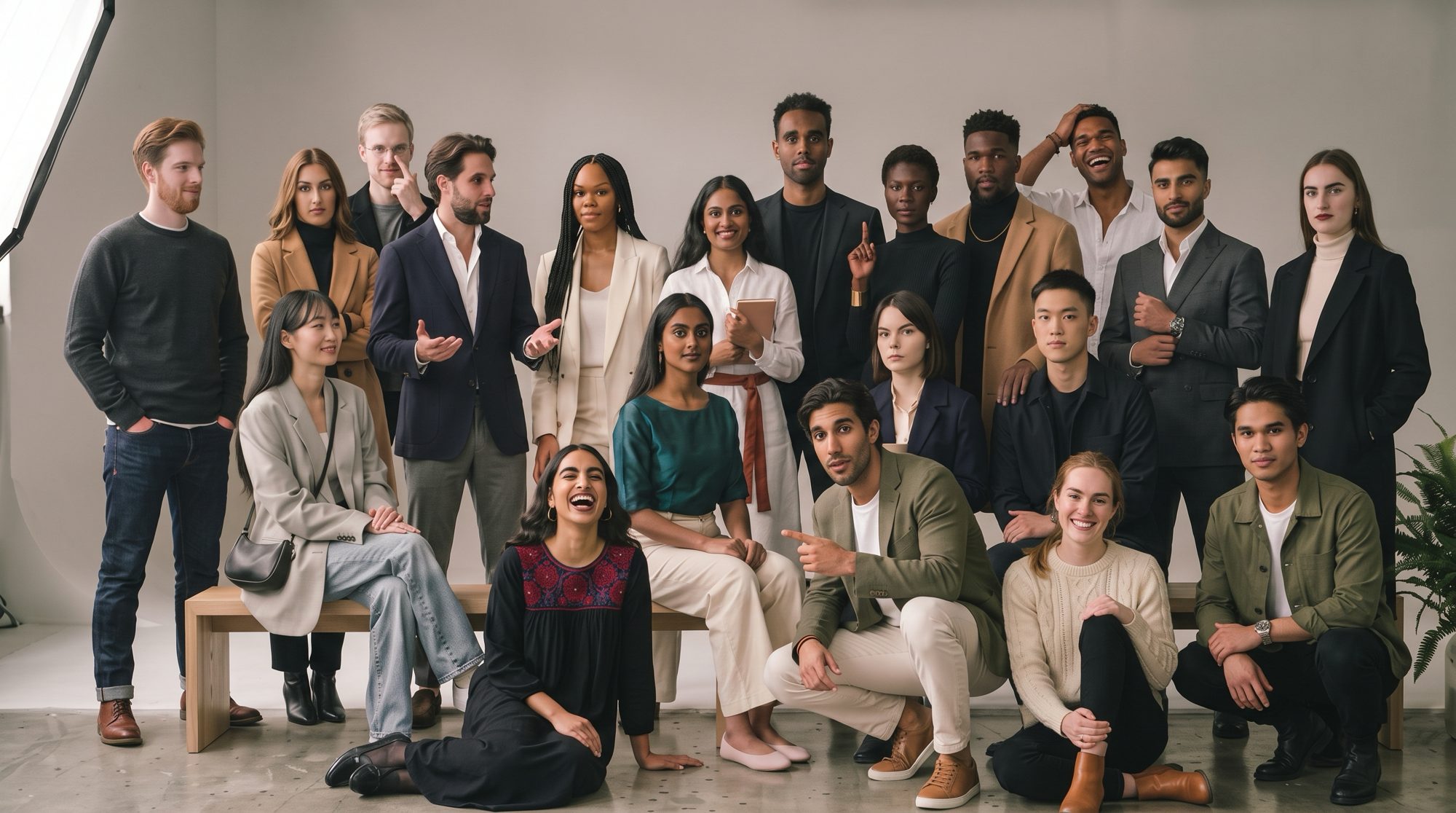The Goldenfern talent, a group portrait in the studio